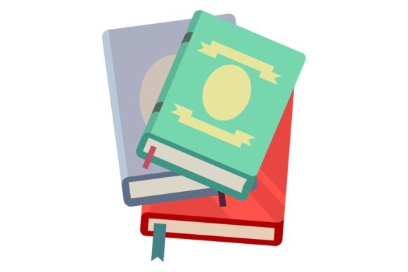 Book Pile Color Icon: A Vibrant Graphic for Education-Themed Design Projects