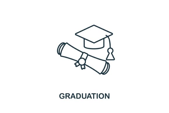 Graduation Icon: A Versatile Graphic Design Asset for Modern Creative Projects