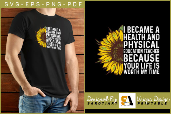Physical Education Teacher Shirt Flower – A Graphics Asset for Crafts