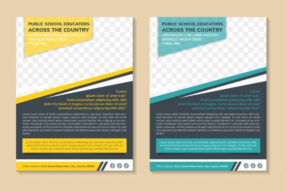 Public School Educators Vertical Flyer: A Graphics Asset for Print Templates