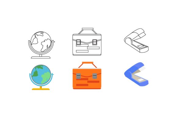 School Element Education Icons: A Versatile Graphic Design Asset