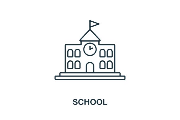 School Icon: A Versatile Graphic Design Asset for Modern Branding