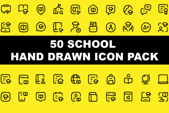 School Icon Pack: A Versatile Graphic Design Asset for Digital Sellers