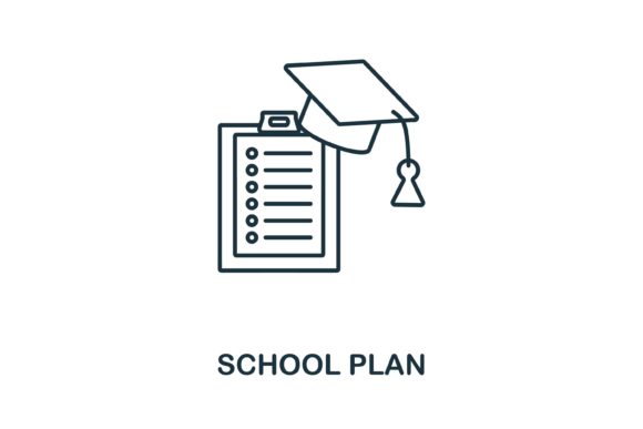School Plan Icon: A Versatile Graphic Design Asset for Digital Sellers