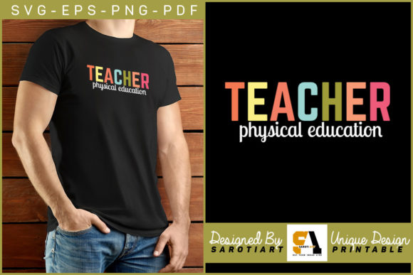 Teacher Physical Education Graphic Shirt: A Dynamic Design Asset for Branding & Marketing